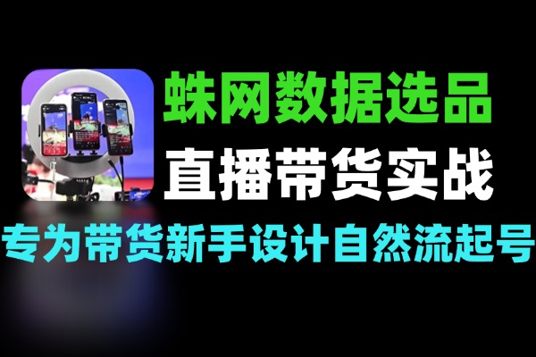 蛛网打法数据选品直播带货实战课