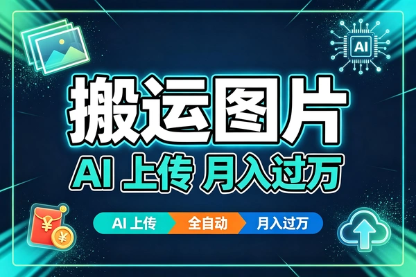搬运图片就有收益搭配AI上传